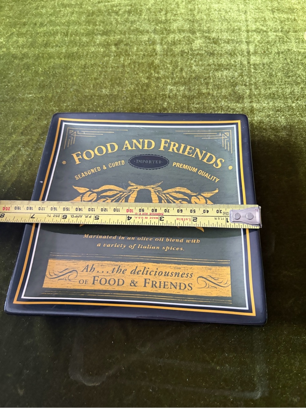 Food and Friends Decorative Square Plate – Navy & Gold - Picture 2 of 4